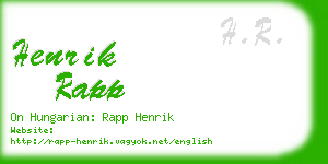 henrik rapp business card